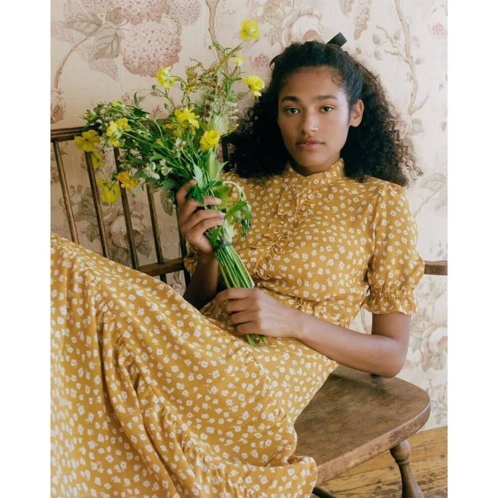Christy Dawn Elle Dress in Mustard Seed Floral Small